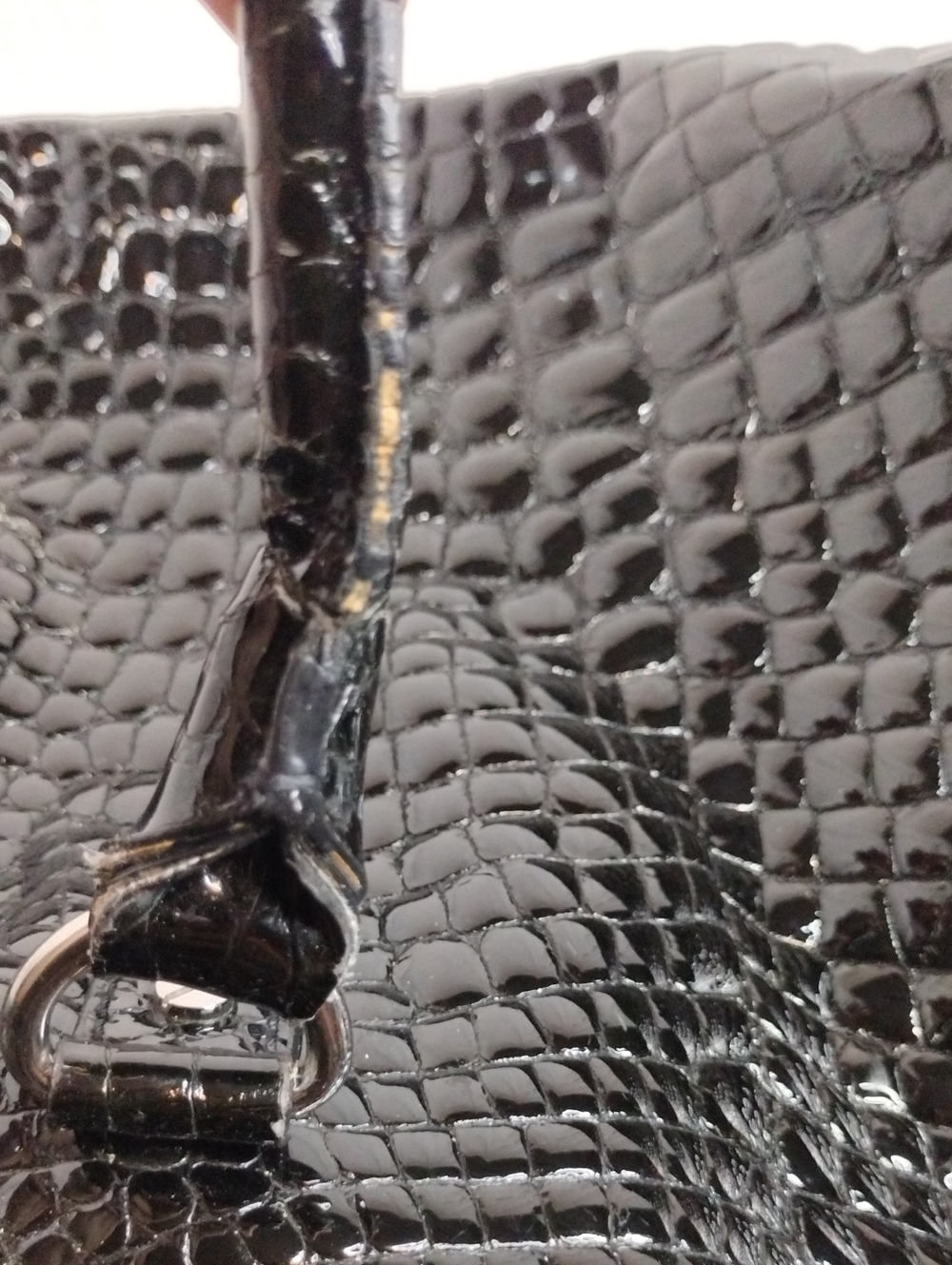 Michael Michael Kors Hamilton Black Croc-Embossed Patent Leather Tote Bag - Picture 16 of 16